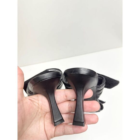 Abound Shoes Womens Size 5 Qarly Heeled Black Square Toe Slip On Sandals - Picture 7 of 8